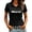 Black, variant on Womens Mexico Aztec Pattern T Shirts V Neck Short Sleeve Mexico Letter Graphic Football Fan Match Day Country Pride Tee Tops