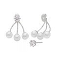 thumbnail image 1 of Boucles d'Oreilles en Acier Inoxydable avec Perles et Diamants Simulés, 1 of 1
