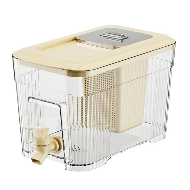 Cold Kettle With Tap Large Capacity Refrigerator Fruit Tea Drink Bucket High Temperature Resistance Light Cool Kettle Refrigerator Containers Food Storage Organizer Glass Refrigerator Storage