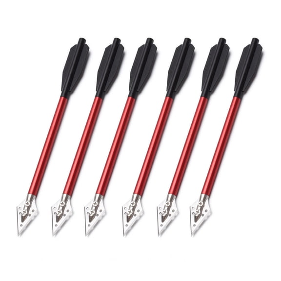 6PCS Archery Mini 6.5'' Crossbow Bolts Aluminum Arrows for Pistol Hunting 50lb 80lb Crossbow Red
