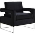 thumbnail image 1 of Meridian Furniture Fauteuil d'Appoint en Velours Noir Noah, 1 of 10