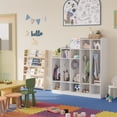 thumbnail image 2 of Ataucjin 5-Section Classroom Coat Locker with 9 Cubbies, Daycare Cubby Storage Organizer with 10 Hooks for Home, School, Nursery, Kindergarten, 2 of 8