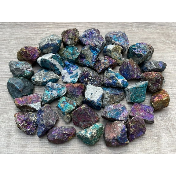 Chalcopyrite Natural Stone, Grade B Raw Peacock Ore Stone