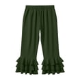 thumbnail image 6 of Admvng Women's Triple Ruffle Hem Capri Pants High Waist Slim Fit Cropped Trousers, 6 of 6
