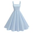 thumbnail image 1 of Vestido Corto de Verano de las Mujeres de Malla de Manga Corta Bordado Vestido de Pastel Retro, Vestido Ligero Casual para la Fiesta Y las Vacaciones, 1 of 9