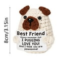 thumbnail image 2 of Muñeco de animal de ganchillo «Pug», hecho a mano, coleccionable, mini peluche divertido, el muñeco perfecto para o sus amigos, 2 of 6