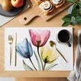 thumbnail image 2 of Colorful Tulips Placemats Set of 1, Country Flowers Non-Slip Place Mats Washable Table Mats for Kitchen Dining Table Decorations Indoor/Outdoor, 2 of 9