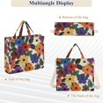 thumbnail image 6 of FORMRS Womens Corduroy Tote Bag Crossbody Shoulder Handbag with Pocket, Large Colorful Flowers Pattern, 6 of 7