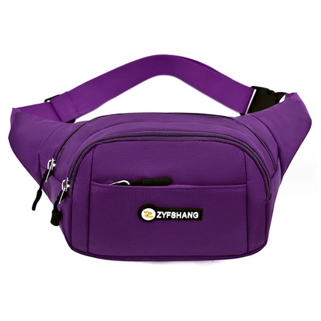 Riñonera tipo riñonera para hombre y mujer, con correa ajustable, color morado