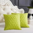 thumbnail image 5 of Quilted Floral Throw Pillow Covers 26 x 26 Inch (Set of 2, Lime), 5 of 7
