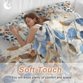 thumbnail image 4 of 3 Piece Orange Blue Botanical Duvet Cover Set Twin Size,Microfiber Comforter/Quilt Cover with Corner Ties and 2 Pillowcases,Weeping Fall Eucalyptus Leaves Rustic Soft Bedding with Zipper Closure, 4 of 8