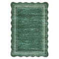 thumbnail image 6 of GlowSol 9'x12' Scalloped Washable Area Rugs for Living Room, Modern Bordered Distressed Rug, Non-Slip Low Pile Carpet for Dining Room Home Office, Green, 6 of 7
