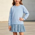 thumbnail image 5 of Mitankcoo Girls Sweatshirt Dress Long Sleeve Crew Neck Tunic Dresses with Pleated Skirt Hem for Fall Casual Daily 1-10Y, 5 of 7