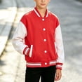 thumbnail image 5 of Lutiedan Kids Varsity Baseball Bomber Jacket Boys Girls Long Sleeve Button down Jackets Unisex School Uniform Jackets Size 1-15, 5 of 7