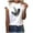 Brown, variant on Womens Top Fashion Women Short Sleeve T-Shirt Feather Print Casual Top Tee Blouse