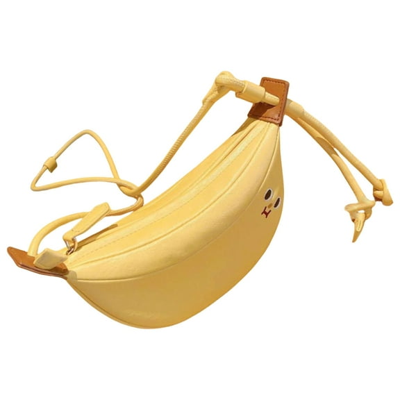 FENOHREFE Creative Banana Shaped Handbag for Women and Girls Stylish and Fashionable Crossbody Shoulder Bags for Daily Travel