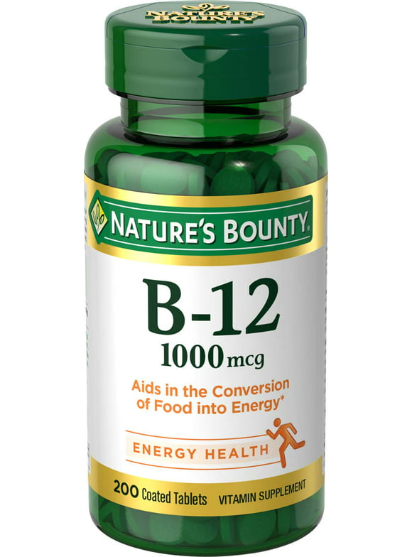 Natures Bounty Vitamin B12 Tablets, 1000 mcg, 200 Count