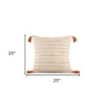 thumbnail image 3 of 20" X 20" Coral And Ivory 100% Cotton Striped Zippered Pillow, 3 of 10