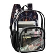 thumbnail image 2 of PVC Transparent Backpacks Clear Backpack for Travel and Outings Feathers and Beads Pattern, 2 of 7