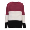 thumbnail image 5 of BVOFAR Sweaters for Women Trendy Long Sleeve Color Block Tops Cozy Lightweight Crew Neck Pullover Fall Winter Travel Jumpers, 5 of 6