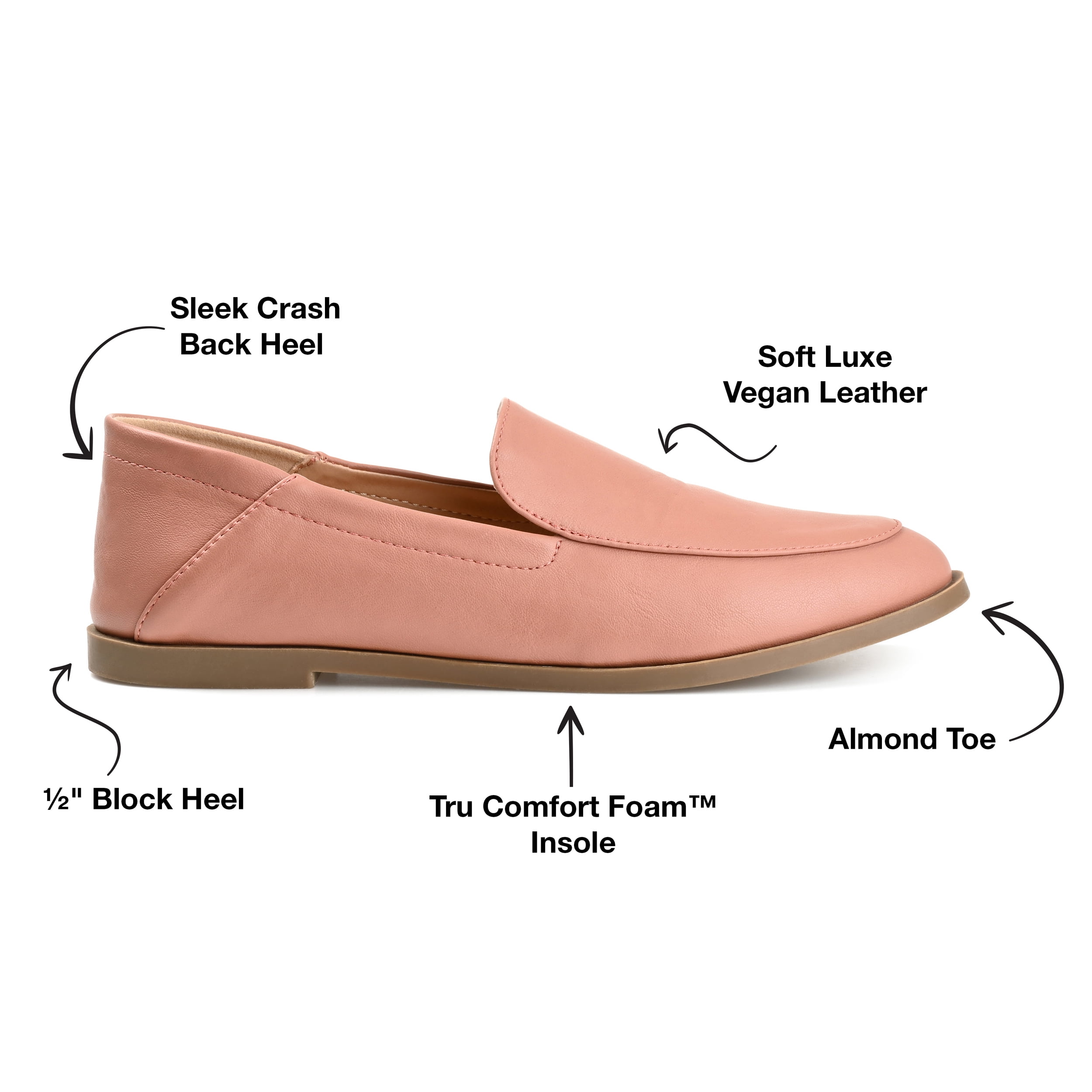 Journee Womens Corinne Slip On Almond Toe Loafer Flats, Widths Available