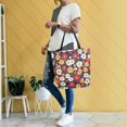 thumbnail image 4 of FORMRS Womens Canvas Tote Bag with Zipper Inner Pocket Shoulder Handbag, Red Floral, 4 of 7