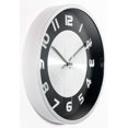 11.5 in Round Wall Clock, Silver Finish Case, Glass Lens over Black