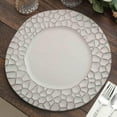 thumbnail image 5 of 13" Charger Plates - Set of 12 - Gray with Hammered Rim Plastic Chargers, Matte Finish Modern Disposable Round Acrylic Serving Trays For Dinner Wedding Party Events, 5 of 18