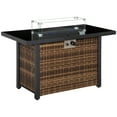 thumbnail image 1 of Outsunny Propane Fire Pit Table 43" Outdoor Fire Table, Brown, 1 of 10