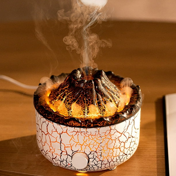 Humidificador de aire con lámpara de llama de 2 colores, máquina de aromaterapia con sincronización para oficina de dormitorio FLhrweasw Nuevo