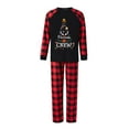 thumbnail image 2 of Elippeo Christmas Family Pajamas Matching Set Letter Print Long Sleeve Tops and Plaid Pants Sleepwear, 2 of 10