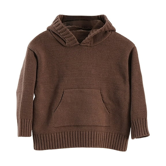 REDARER Boys Hooded Knit Sweater Soft Pullover, Long Sleeve Comfortable Top for Kids Daily Wear and Outdoor Play,8-9 Years