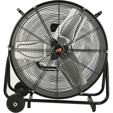 PONO 24 Inch Grade High Velocity Movement Heavy Duty Drum 2 Speed Air Circulator Floor Fan, 7500 CFM-Industrial Metal Blower Fan, Commercial, Residential, and Greenhouse Use