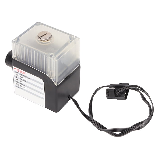 Bomba de agua para CPU G1/4, refrigeración por agua ultra silenciosa, 12 V, 450 l/h, cable de cobre trifásico, conector de 4 pines, bomba de refrigeración para computadora, color negro