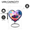 thumbnail image 2 of Yatskia Colorful Lightning Car Decorative Large Funeral Urns for Human Ashes Adult Men and Women, Small Cremation Urn for Adult Ashes, (Heart 8 Inch and 3 Inch), 2 of 8