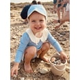 thumbnail image 6 of BemeyourBBs Toddler Baby Girl Swimsuit Infant Bathing Suit 3 Pieces Swimsuits Swim Dress Ruffle Long Sleeve Backless Top with Skirt Set Sun Hat Rash Guard Swimwear Summer Beach Wear, 6 of 9