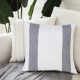 thumbnail image 2 of LR Home Cassidy Set of 2 Deep Blue/White Striped Cotton Adult Decorative Throw Pillow, 2 of 10