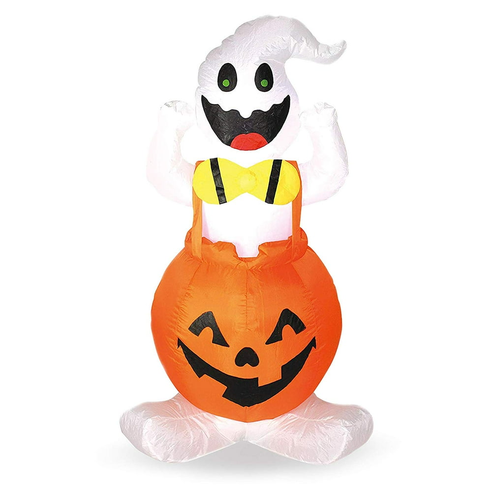 Halloween Blow-up Inflatable Ghost in Pumpkin Overall for Halloween ...