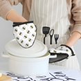 thumbnail image 6 of Pofeuu Bee Print Thickened Mini Silicone Oven Mitts Heat Resistant, Rubber Oven Mitt Gloves, Finger Pinch Grips, Pot Holder, Silicone Potholder, 6 of 7