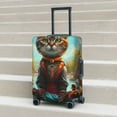 thumbnail image 4 of Cauagu Riverside Meditating Cat Print Travel Luggage Cover,Travel Dust-proof Suitcase Cover Softside Suitcase Protector for 18-32inch,Not Included Suitcase, 4 of 8