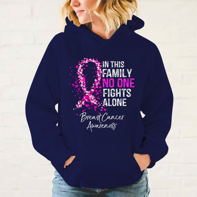 Nueva sudadera con capucha con estampado de concientización sobre el cáncer de mama para mujer, sudadera de otoño e invierno, ropa de calle de moda, jersey con capucha
