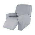 thumbnail image 2 of Sofá Reclinable Sunnimix Funda de felpa suave y ajustada Lavable Protector de muebles Gris claro 4 rebanadas cubierta de chaise lounge, 2 of 8