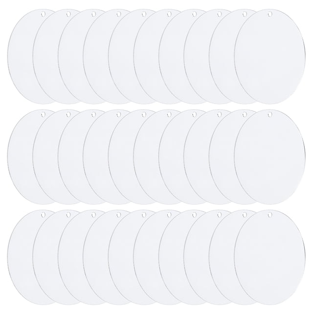 Uxcell 2.5" Diámetro. Círculos Acrílicos Hoja Plástica Clara Disco en Blanco para Manualidades Pintura DIY Paquete de 30