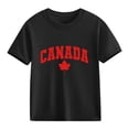 thumbnail image 2 of Xdegoge Kids Boys Girls Canada Maple Leaf Graphic T Shirt Short Sleeve Crewneck Casual Basic Tops Children Breathable Summer Playwear Active Clothes Vacation Outfits, 2 of 6
