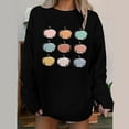 thumbnail image 4 of Dyegold Halloween Sweatshirts For Women Cute Pumpkin Graphic Crew Neck Sweatshirt Pullover Oversized Long Sleeve Fall Tops, 4 of 5
