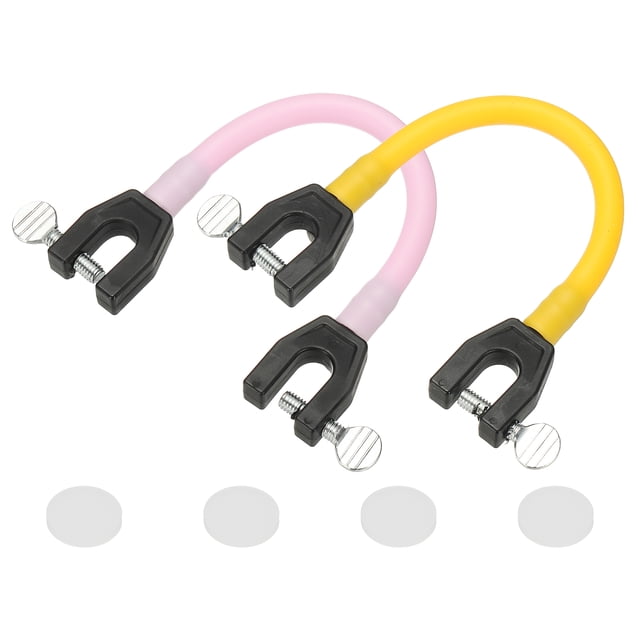 Uxcell Ski Tip Connector, Snowboard Clip Ski Training Aid Basic Turning Portable Durable Holder Skiing Accessories- Fit for (Beginners Skiing Training/Speed Control) 2 Pcs & Yellow/Pink
