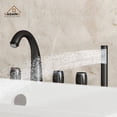 thumbnail image 2 of CASAINC 3 Handle Roman Bathroom Tub Faucet with Handheld Sprayer, Matte Black, 2 of 7