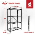thumbnail image 3 of Open Box Origami R5 Foldable 4 Tier Rack w/ Wheels, Black, Certified, 3 of 10