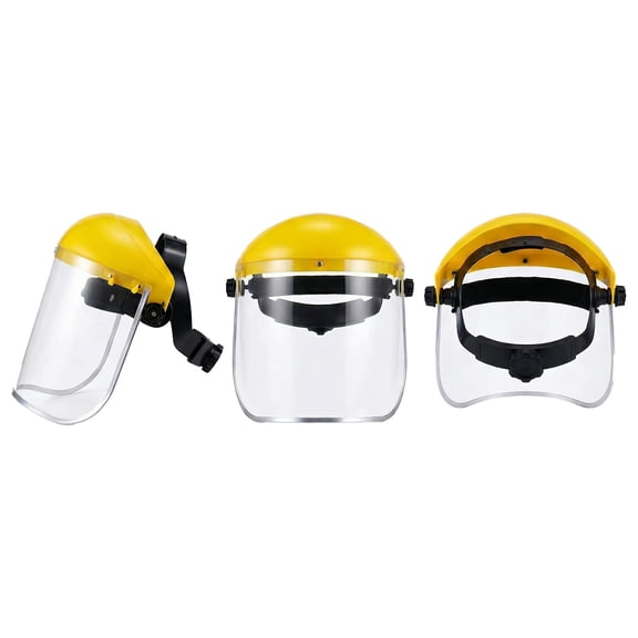 BlinkLLX 2 Pcs Safety Face Shield Mask Full Impact Clear Face Mask with Crown for Grinding Cutting Weed Whacking Construction (Yellow,Clear)