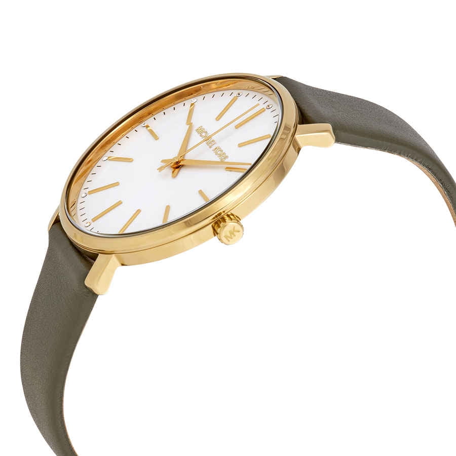 MICHAEL KORS MK2831 腕時計 グリーン Michael Kors Women's Pyper Gold Case Olive Green Leather